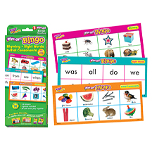 Rhyming, Sight Words, Initial Consonants Wipe-Off Bingo
